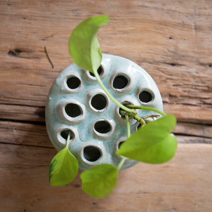 ceramic flower frog vase