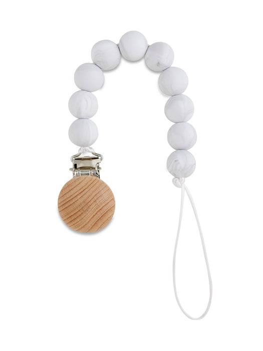 handmade natural wood pacifier clip - marble