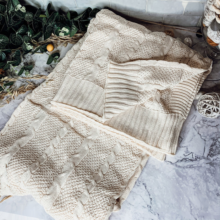 cable knit sweater blanket