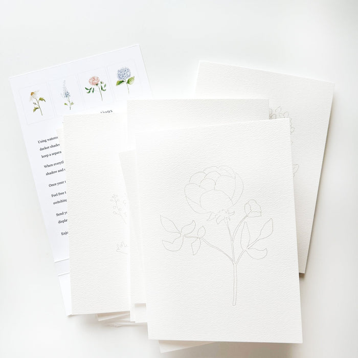 garden flowers watercolor notecards