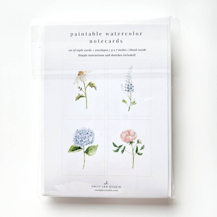 garden flowers watercolor notecards