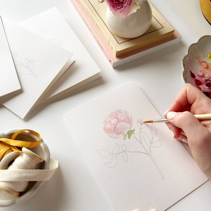 garden flowers watercolor notecards