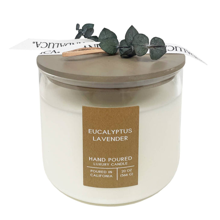 eucalyptus lavender 3 wick candle with lid