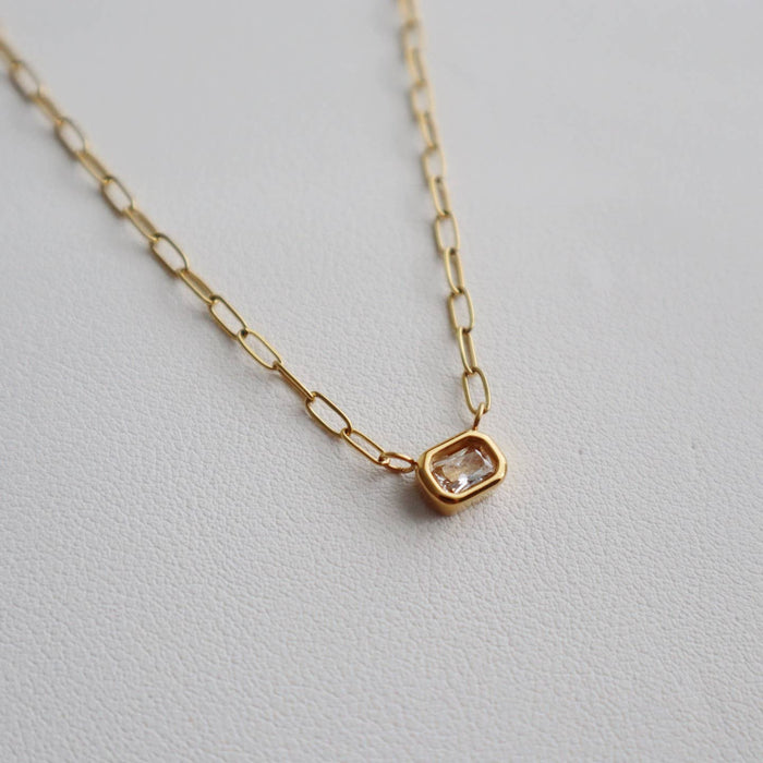 rectangular gem necklace