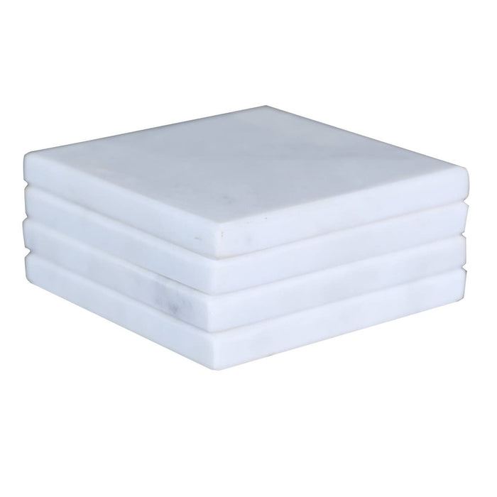 white marble coaster set