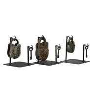 vintage Iron lock and key on stand