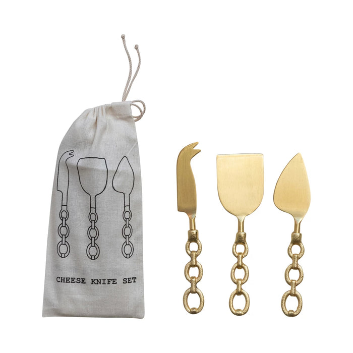 gold cheese knife set