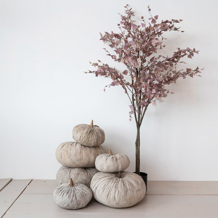 cotton canvas pumpkin with wood stem