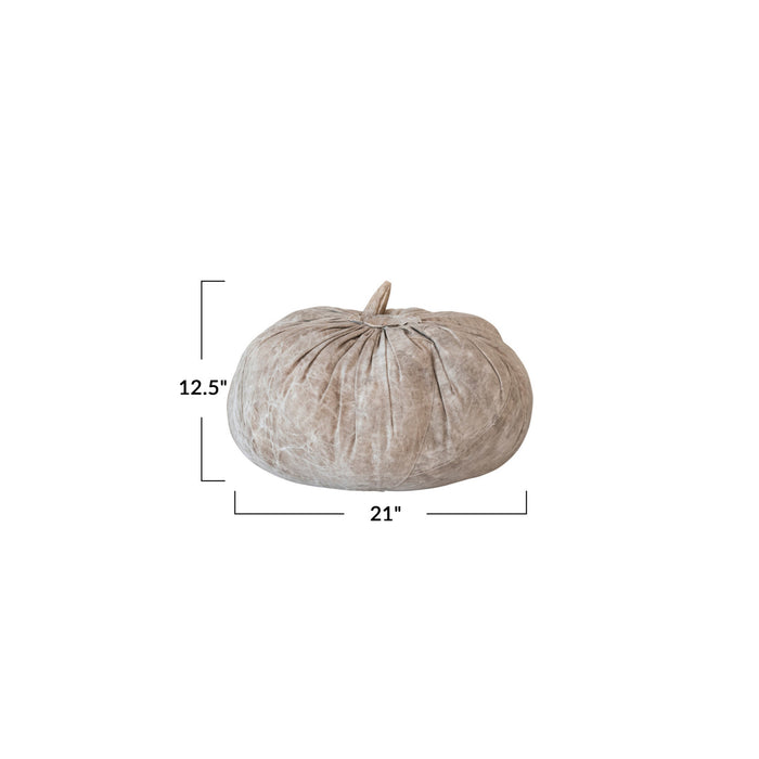 cotton canvas pumpkin with wood stem