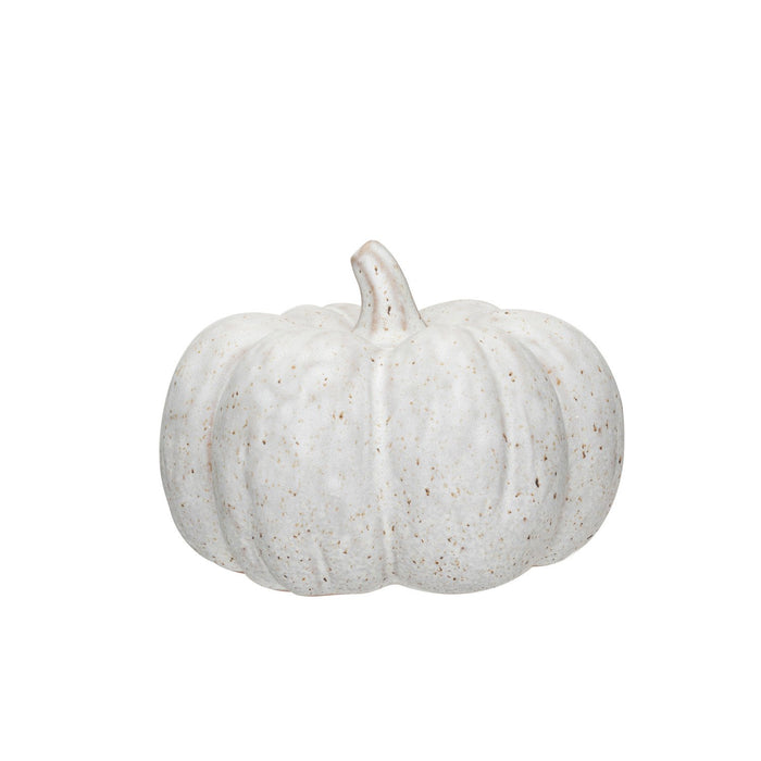 Stoneware pumpkin with reactive glaze