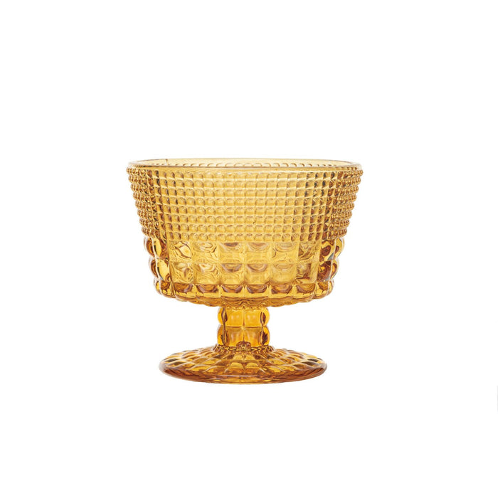 amber embossed coupe glass