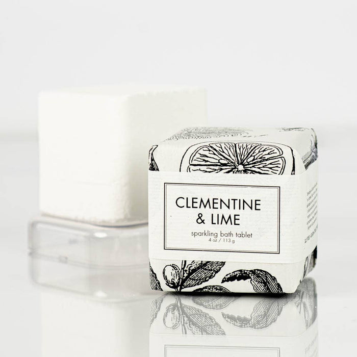 clementine + lime sparkling bath tablet