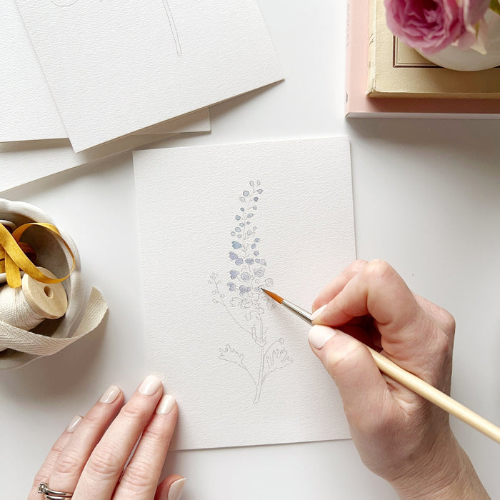 garden flowers watercolor notecards