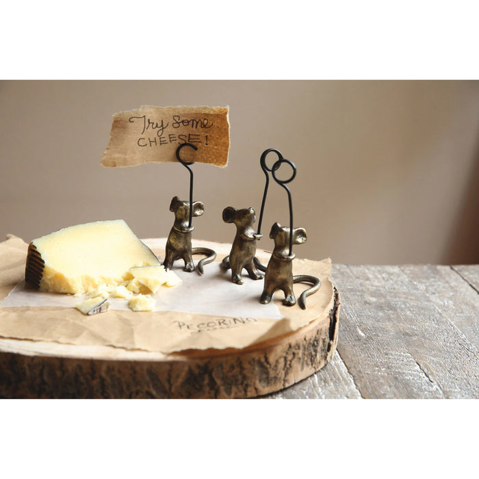 cast iron mouse card holder