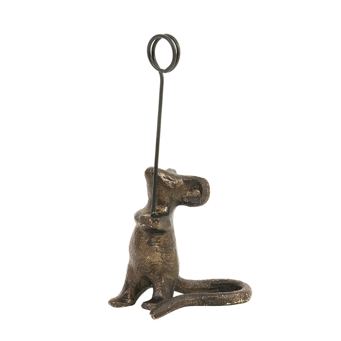cast iron mouse card holder