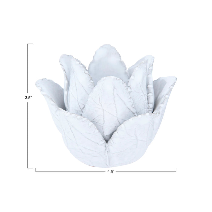 terracotta flower tea light holder