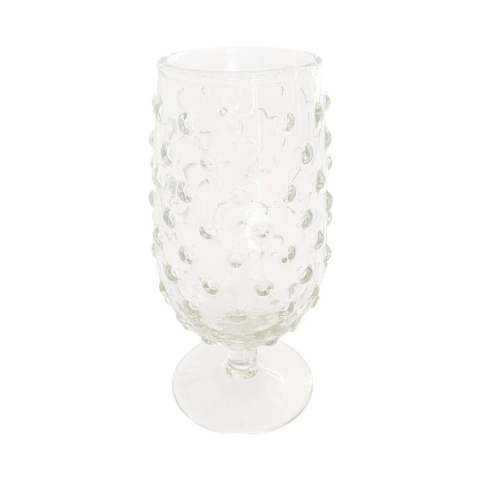 hobnail stemmed  glass