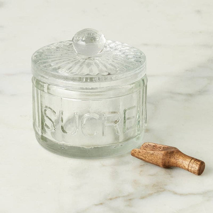 french bistro glass sugar jar