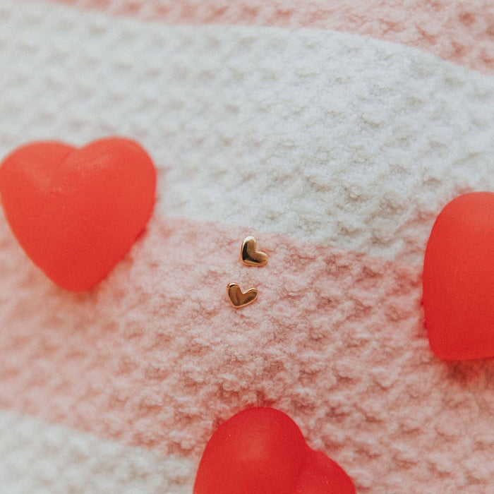 mini gold heart studs