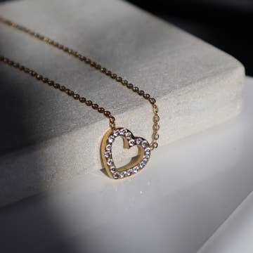 studded heart necklace