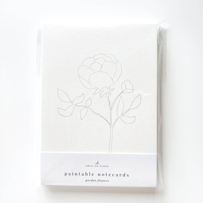 garden flowers watercolor notecards
