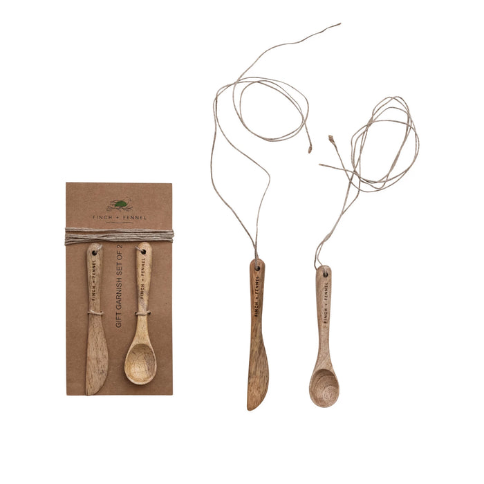 wood spoon and knife set