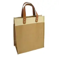 uptown tote with leather handles