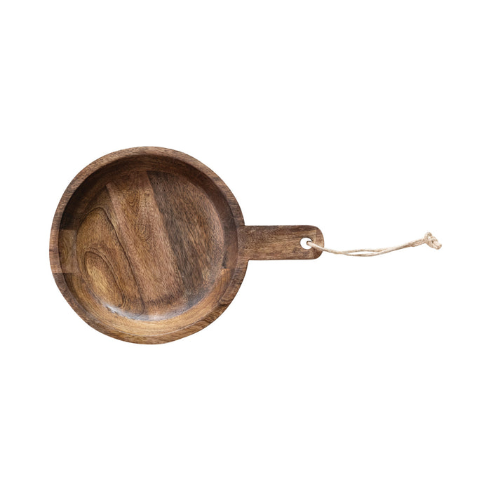 Mango wood bowl with handle