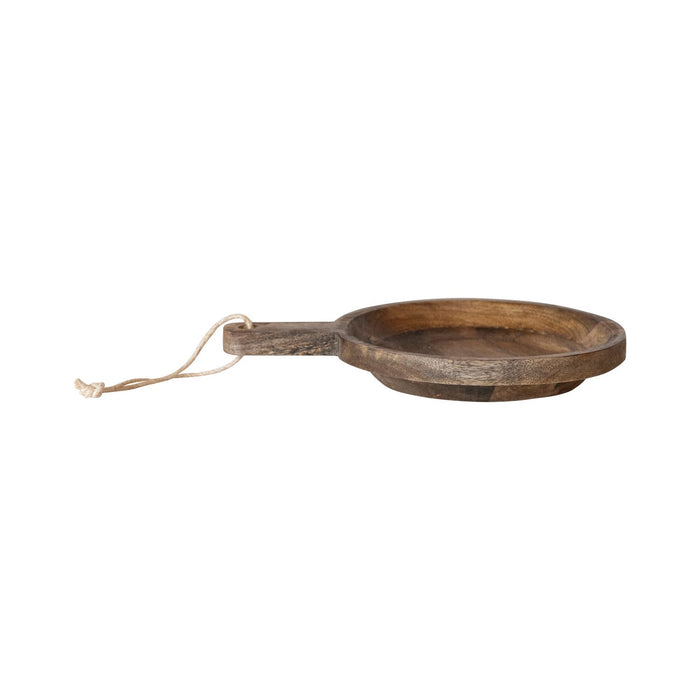 Mango wood bowl with handle