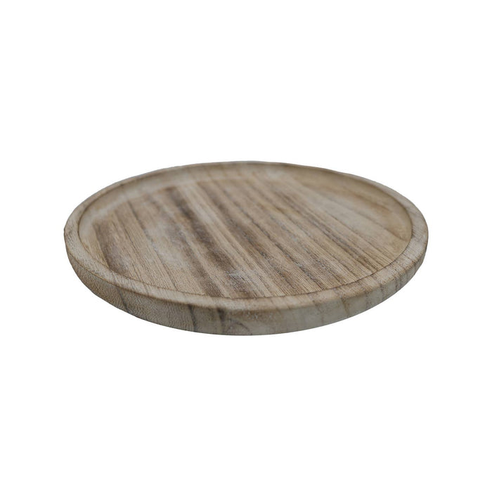 rustic round wood tray