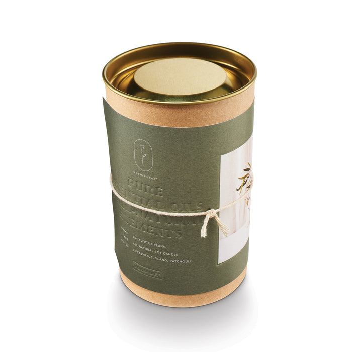eucalyptus ylang glass candle