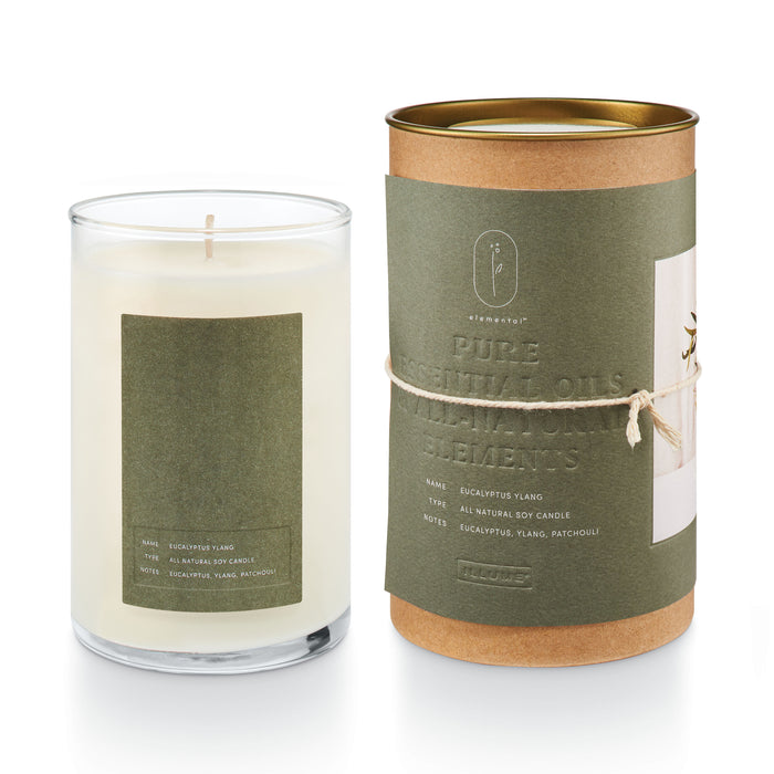 eucalyptus ylang glass candle