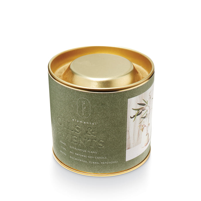 eucalyptus ylang tin candle