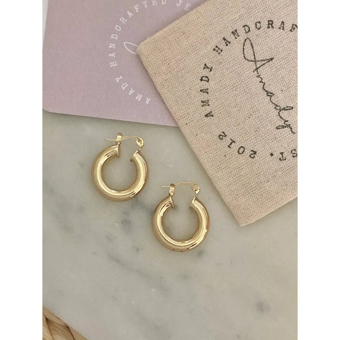 small thick hoop earrings
