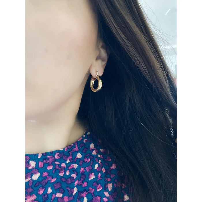 small thick hoop earrings