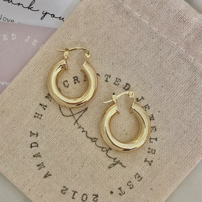 small thick hoop earrings