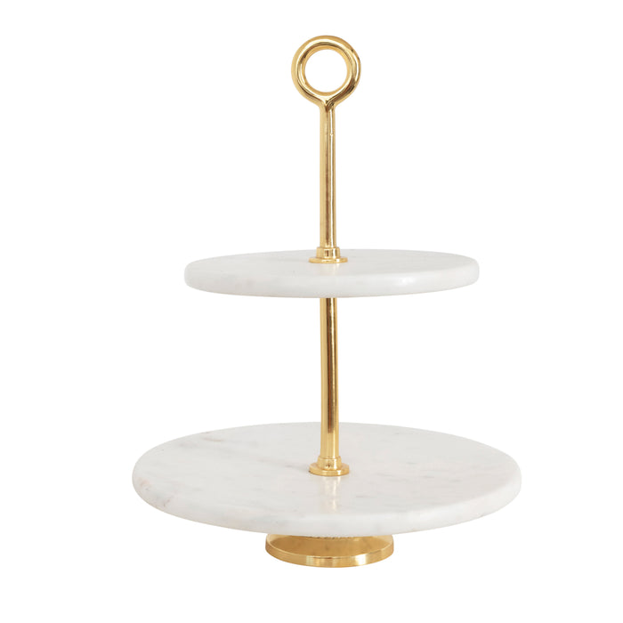 marble 2 tiered serving tray