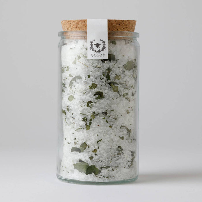 sea salt + eucalyptus bath salts