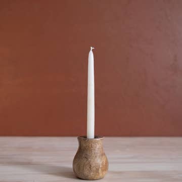 dual skinny / standard taper wood candleholder set