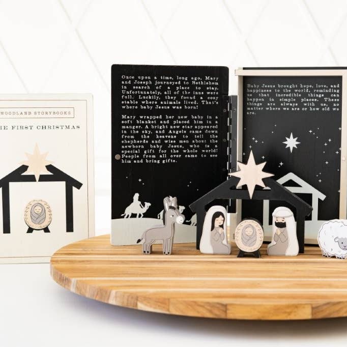 nativity first christmas woodland storybook gift set