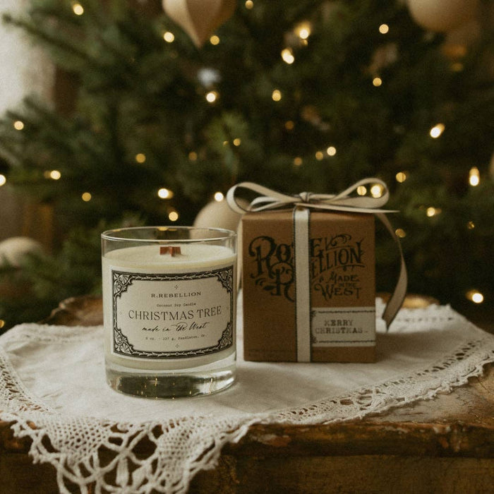 r. rebellion christmas tree candle