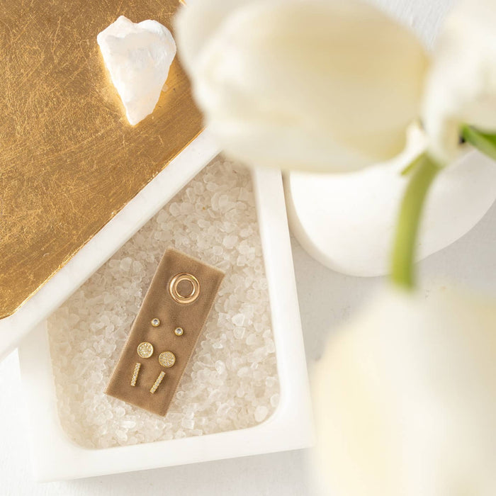 Pave studs on velvet set of 3