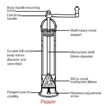 copper mill pepper grinder