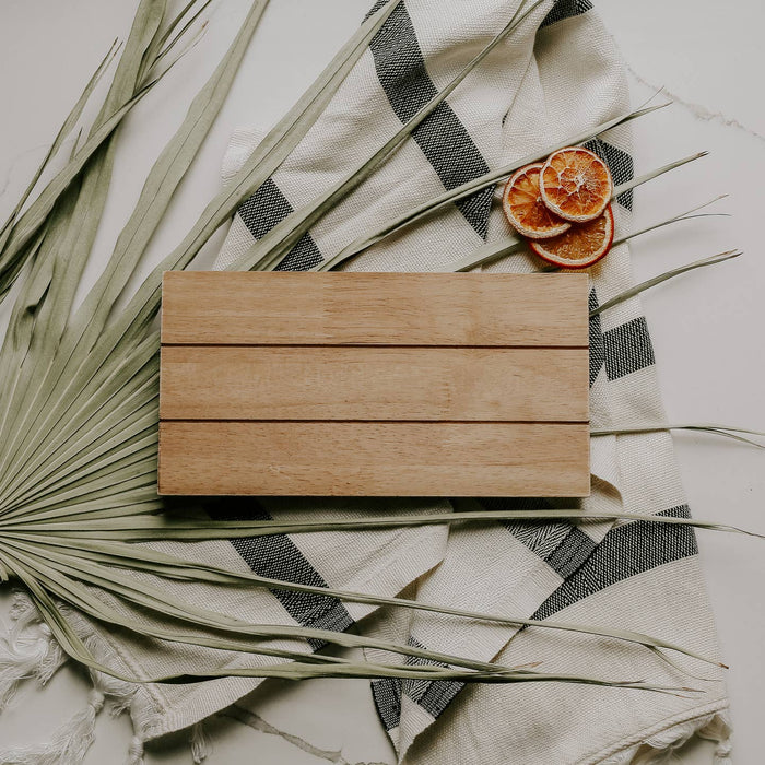 natural rectangular wood tray