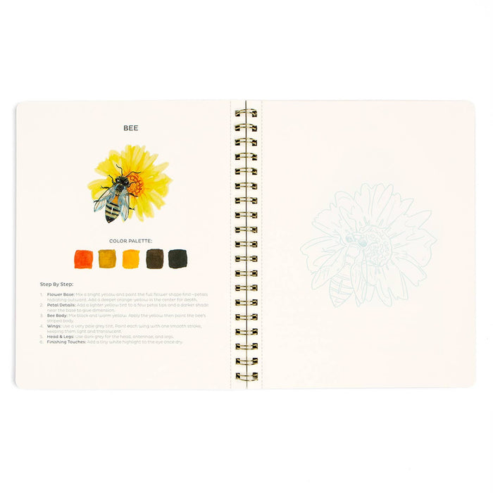 flora and fauna gouache paint book