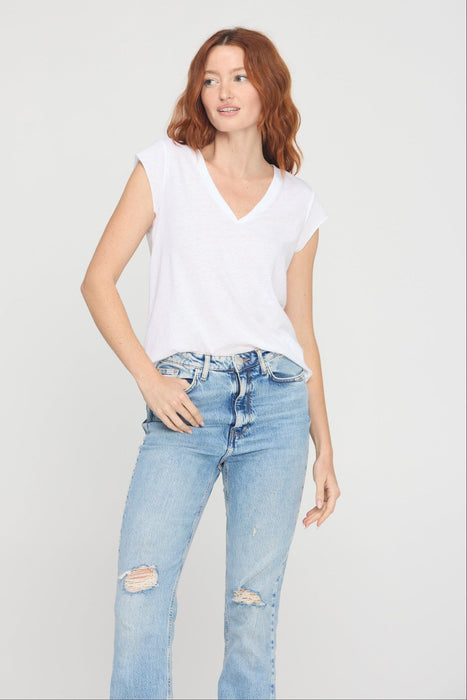 canyon v-neck tee - white