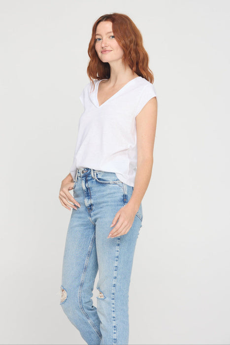canyon v-neck tee - white