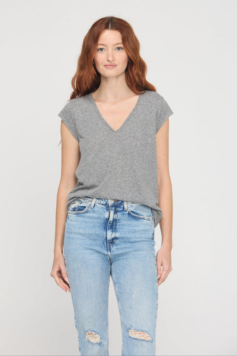 canyon v-neck tee - grey