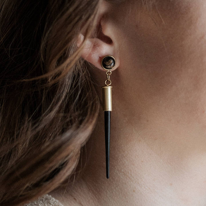 obsedian quill earrings