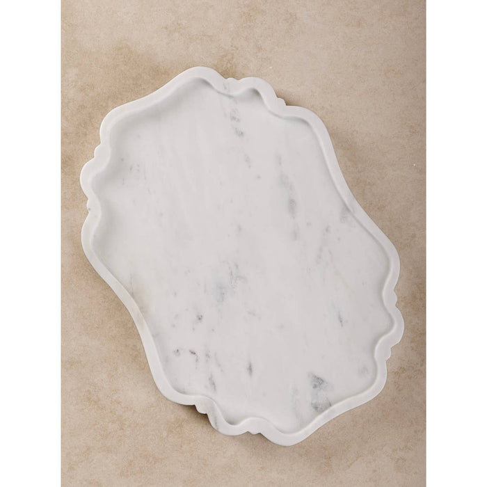 scalloped marble tray